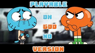 FNF  Oh God No Remix PLAYABLE VERSION  AU By aredguy  Special Thanks to mrmartel1128 [upl. by Razaile]