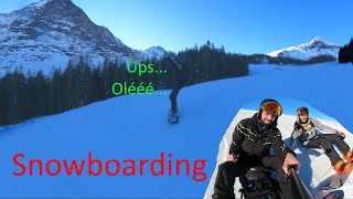 Snowboarding fun at Jungfrau ski area  Mannlichen Grund Wengen Grindelward  Bern Switzerland [upl. by Dawson]