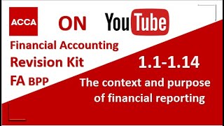 ACCA Financial Accounting FA F3 BPP Revision Kit The context and purpose of FR 11114 [upl. by Chita958]