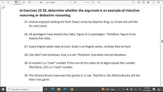 Ex  11 Q  2532 Determine Whether the Argument is an Example of Inductive or Deductive Reasoning [upl. by Ai]