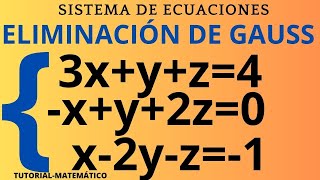 Eliminación método de GAUSS [upl. by Attenor]