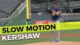 Clayton Kershaw Slow Motion Pitching Mechanics Throwing [upl. by Ynabe]