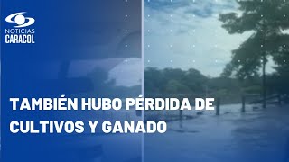 Tras desbordamiento de un río en Santander 50 casas quedaron bajo el agua [upl. by Dosia]