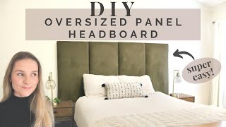 DIY Upholstered Panel Headboard  Luxury on a Budget [upl. by Paulie]