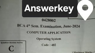 BCA 4 Semester Operating System Answerkey  Maa Shakumbhari University  OS Answerkey 2024 [upl. by Valene]