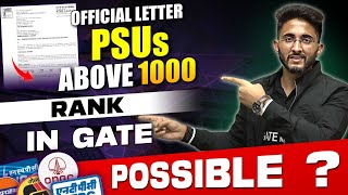 Offical letter  Possible To Get PSUs Above 1000 Rank In GATE [upl. by Alexis760]