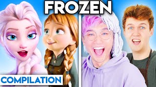 FROZEN WITH ZERO BUDGET INTO THE UNKNOWN LET IT GO amp MORE BEST OF COMPILATION BY LANKYBOX [upl. by Kciremed]