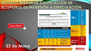 MOODYS REBAJA LA CALIFICACIÓN CREDITICIA DE ECOPETROL DE INVERSIÓN A ESPECULACIÓN Cierre Colombia [upl. by Evangeline]