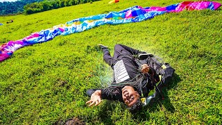 DEU MUITO RUIM NO PARAPENTE machuquei muito [upl. by Syxela]