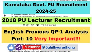 2018 PU Lecturer Recruitment English Previous QP Analysis part10 Types of poetry NETSETGPTHSTR [upl. by Pollie]