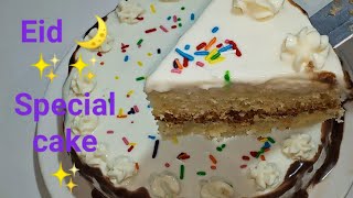 Eid Special ✨🌙l Vanilla Cake Recipe  Vanilla Cake by cook and bake with farheen [upl. by Shama]