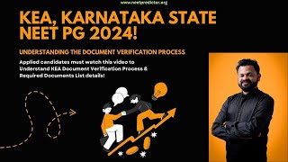 KEA Karnataka NEET PG Document Verification Process and Required Documents list [upl. by Ronald]