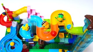 Marble Run ASMR ☆Building Blocks Colorful Coasters 8min [upl. by Otrebide968]