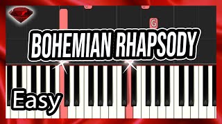 Bohemian Rhapsody Easy Piano Tutorial [upl. by Aikaz]