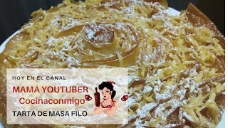 TARTA MASA FILO CON MANZANA masafilo recetasfaciles tartas [upl. by Mur]