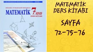 7SINIF MATEMATİK DERS KİTABI SAYFA 727576  7SINIF MATEMATİK MEB YAYINLARI SAYFA 727576 [upl. by Melone]