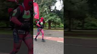 Saw Welshpool at Cardiff half marathon deadpool cardiffhalfmarathon2024 [upl. by Fihsak]