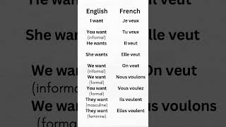 Verb Vouloir to want in French french verbs language learning delf frenchclass [upl. by Ailecec146]