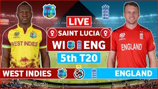 West Indies vs England 5th T20 Live Scores  WI vs ENG 5th T20 Live Scores amp Commentary [upl. by Dellora]