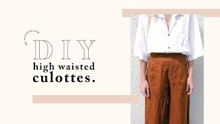 DIY  High Waisted Linen Culottes [upl. by Rue926]