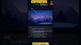 Glass effect using div tag trending shorts viralvideo coding css python html java [upl. by Dott]