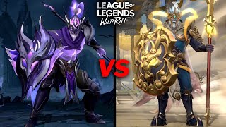 Pantheon Lunar Guardian VS Ashen Conqueror Pantheon Skin Comparison Wildrift [upl. by Nylesor]