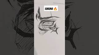 Sukuna eye part  sharingan rinnegan sketch shorts sukuna rinnegan gojo itadori [upl. by Donella261]