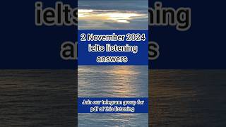 2 November 2024 ielts listening answer  Ielts Listening exam answers for 2 November ielts [upl. by Byrne762]