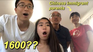 2018 PSAT  DEC SAT SCORE REACTION W MY ASIAN PARENTS [upl. by Nitsew]