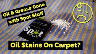 😂 Remove OilGrease Stains From Carpet Upholstery amp Everyday Fabrics with Spot Stuff [upl. by Nicolai]