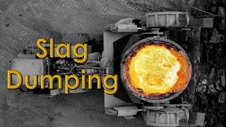 Slag Dumping from Inside and Outside the U Frame Slag Pot Carrier [upl. by Truitt167]