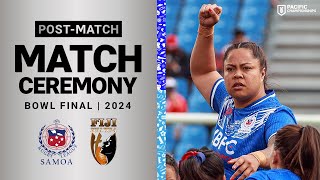 Pacific Championships Bowl Final  Fetu Samoa v Fiji Bulikula  PostMatch Ceremony [upl. by Mook]