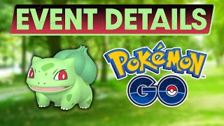 BULBASAUR COMMUNITY DAY EVENT DETAILS  POKEMON GO [upl. by Aninep]