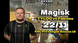 CS2 POV Falcons Magisk 2211 vs TYLOO Nuke ESL Pro League Season 19 [upl. by Carolee537]