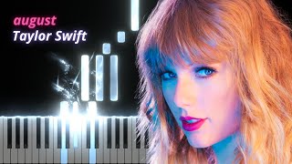 august by Taylor Swift 🎹🌟  EASY Piano Tutorial [upl. by Oza697]