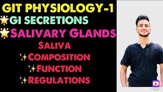 Salivary Gland physiology amp Secretionfunction of Saliva Composition of SalivaRegulation of saliva [upl. by Concha881]