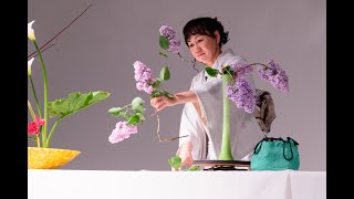 Prof Junko Kikuchi gives Ikenobo Ikebana Demonstration at Japan House London May 2022 [upl. by Sileray172]