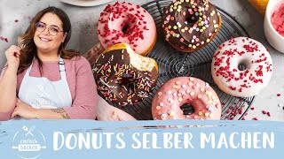 DONUTS 🇺🇸 🍩– ohne Backform selber machen 😍 I Einfach Backen [upl. by Ennaid]