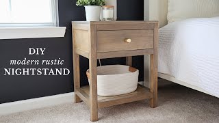 Modern Rustic DIY Nightstand with Drawer  DIY End Table [upl. by Glavin923]