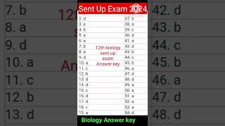 12th Biology sent up exam Answer key 2024  class 12 Sent Up Exam biology answer key 2024 [upl. by Asetal]