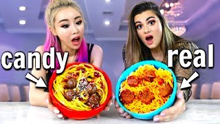 Making FOOD out of CANDY Candy vs Food Challenge ft Wengie  CloeCouture [upl. by Tnattirb410]