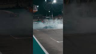 Lewis Does Epic Donuts After Last Mercedes Race mercedesf1 f1 formula1 [upl. by Tomchay]