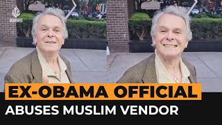 Former US official filmed abusing a Muslim street vendor  Al Jazeera Newsfeed [upl. by Ingeberg]