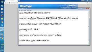 configure binatone wr1500n3 wireless router [upl. by Aivon]