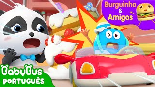 Carrinho de Briquedo 🚗  Aventuras Alimentares  Burguinho e Amigos  Desenho Infantil  BabyBus [upl. by Borlow]