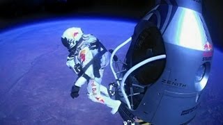 Official Felix Baumgartner freefall from the edge of space with New World Record [upl. by Tyne]