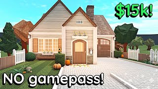 15k Bloxburg Autumn Cottage NO GAME PASS House Build Tutorial Exterior Part 1 [upl. by Arreis]