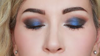 Trucco occhi smokey eyes blu e marrone make up da sera [upl. by Irved]