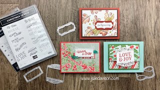 3 Stampin Up Mini Catalog Projects with Christmas Labels Bundle  Thursday Night Stamp Therapy [upl. by Lockwood793]