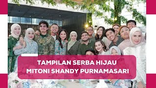 Gaya Serba Hijau Artis di Acara Mitoni 7 Bulan Kehamilan Shandy Purnamasari [upl. by Sang]